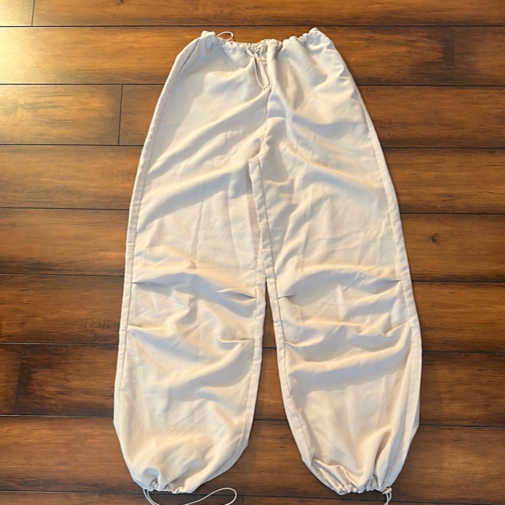 Cream Drawstring Pants